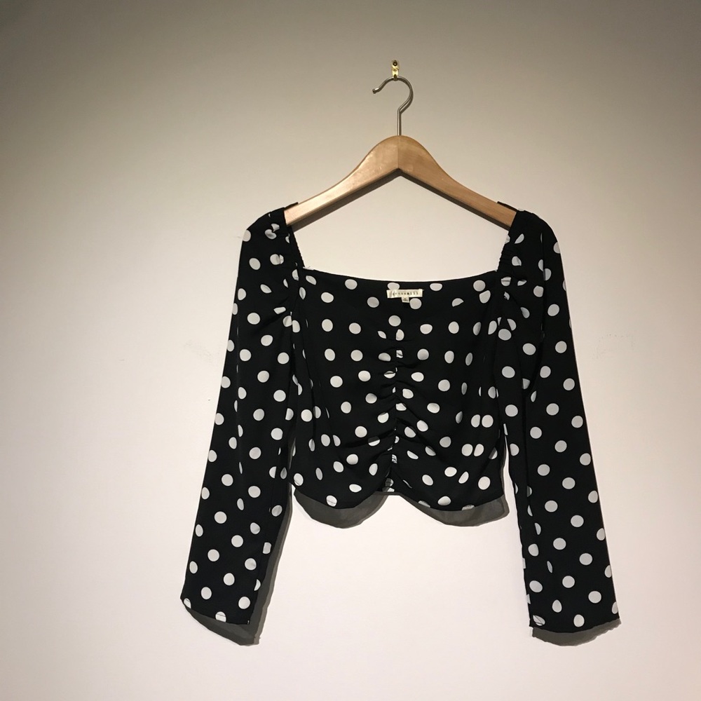 Mendocino Cropped Polka Dot Blouse